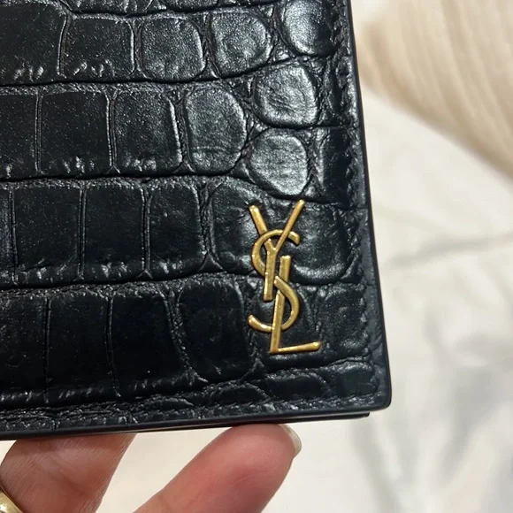 🖤SAINT LAURENT🖤Crocodile-Embossed Leather Wallet - Picture 4 of 15
